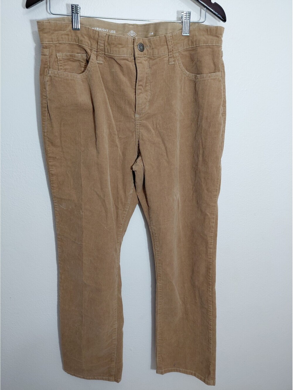Women's Brown Corduroy Straight Leg Pants Size 14